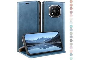 HUOUH Funda para Xiaomi Redmi Note 14 Pro 5G Estuche de Billetera con Cuero de PU con Bloqueo RFID,Titular de Tarjeta de crédito,Cubierta a Prueba de Golpes teléfonos Fundas para 14Pro Azul Brillante