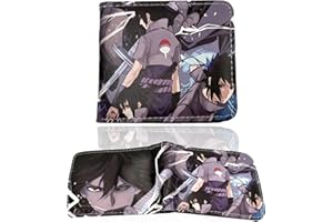 Ubephant Uchiha Sasuke Portefeuille, Uchiha Sasuke Court Portefeuille, Sasuke Anime Portefeuille, Animé Portefeuille, Sasuke Portefeuille à Deux Volets Polyvalent, pour Enfants Garçons Filles Fans