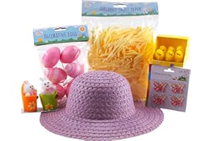 BWG Girls Make Your Own Easter Bonnet Hat Complete 5 Piece Making Kit - Purple Butterfly