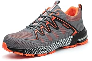 TQGOLD Scarpe Antinfortunistiche Uomo Leggere Comodo Donna Scarpe da Lavoro con Punta in Acciaio Ammortizzazione Traspiranti Antiscivolo Scarpe Protettive Industriali