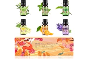 CUSMAY Set de Aceites Esenciales para humidificador,100% Natural Puro Aromaterapia Aceite Aromático para Difusor,8 x 10 ml Essential Oils Set para lámparas de Fragancia, jabón, SPA, Masaje