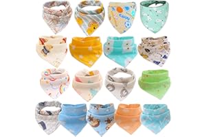 SLOSH 17 Baberos Bebe Bandanas Bufanda Toalla Drool Tela Bebé Niña Niño Recien Nacido Algodon Dentición Unisex