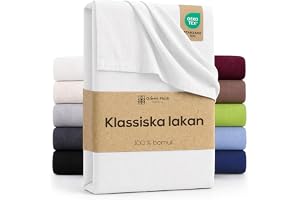 GREEN MARK Textilien platt lakan 100% bomull – Klassiskt lakan utan resår, mjukt mot huden, lättskött, tvättbart i hög temper