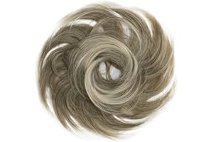 CAISHA Parrucchino Elastico Disordinato Leggermente Ondulato Naturalmente Fibra Sintetica Biondo Scuro Mix G22B