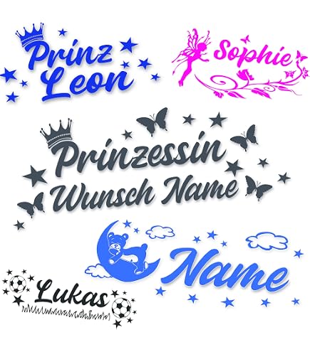 Wandaufkleber 'Name' Mit Blumen & Schmetterlingen – Individueller Vinyl-Buchstabe Für Kinderzimmer (15 Cm, Made In Italy)