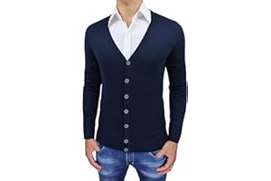 Evoga Cardigan Maglioncino Uomo Class Aderente Slim Fit con Bottoni