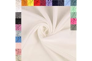 fingsi Musselin Baumwollstoff Webware Meterware Coupon (natur, 0,5m) (5004) + 23 weitere Farben