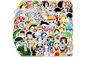 NDZYDXW Adesivi 50 pezzi,ONE PIIECE Stickers Vinile Impermeabile,per bottiglia d'acqua, laptop,telefono,skateboard, scrapbooking,paraurti regali per bambini,adolescenti,adulti,bomboniere feste