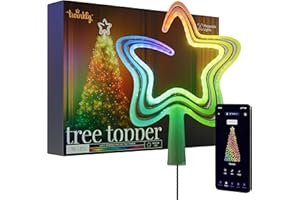 Twinkly Decoración para árbol, decoración Brillante para árbol de Navidad, Estrella con 76 LED RGB asignables, USB Tipo C, Luces LED Multicolor Inteligentes, Compatible con Alexa y Google Home, mapeo