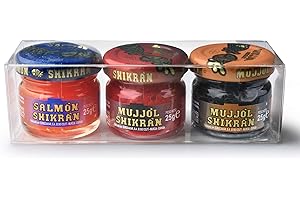 SHIKRÁN Eurocaviar - Shikran - Caviar Sampler Pack Mix: 3 x 25 gm. Mullet Roe Caviar Pearls Black + Mullet Roe Caviar Pearls Red + Smoked Salmon Caviar Pearls