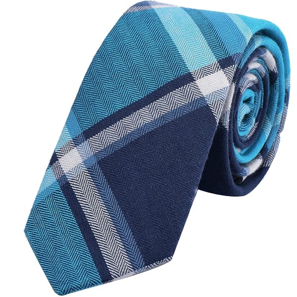 S&W SHLAX&WING Herren Krawatte – Extra Lang (160 Cm), Orange-hellblau Gemustert, Aus Hochwertigem Mikrofasergewebe
