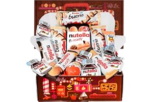 Presentask med choklad I Originalpresent till födelsedag, barn, jul, älskare - Kinder Bueno White, Happy Hippo, Kinder Joy, O