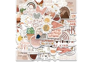 Nayyana® Lot de 50 Autocollants Vintage Inspirants Esthétiques Motivants Bohèmes pour Femmes, Adultes, Enfants, Adolescents, Enseignants - Vinyle Rétro Imperméable