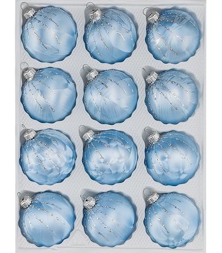 3-tlg. Glas Vogel Set Ice Orange Gold - Handgefertigte Christbaumkugeln