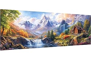 Hoobee 5D DIY Montagnes Diamond Painting Grande Taille, Diamond Painting Adulte Paysage, Peinture Diamant Diamant Painting Broderie au Point de Croix Strass Décoration de la Maison 30x80cm-11