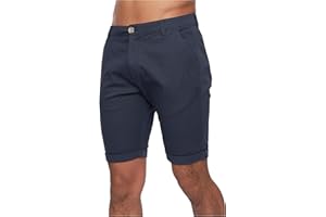 Kandor Męskie szorty – chinosy dla mężczyzn z kieszeniami, elastyczna bawełna, inteligentne codzienne męskie chinosy do kolan, dopasowane półspodnie na lato