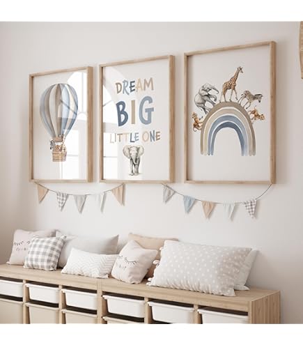 4 Posters, Baby Bear, Bear, Baby Room, Beige, Poster For Children, Boy, Decoration, Bedroom, Wall Decoration, Canvas 21 X 30 Cm Without Frame