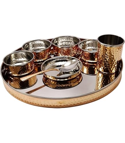 Zap Impex Lot De 4 Bols Indiens En Cuivre Et Acier Inoxydable