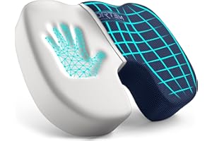 FORTEM Cojin Silla Oficina, Almohada En Forma De U, Cojín de Espuma Viscoelástica, Almohada Antideslizante para Sentarse en Gaming, Cojin Asiento Coche, Funda Lavable