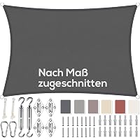 Sonnensegel Rechteckig 2x5,5m – Wasserdicht, UV-Schutz 98%, Mit Befestigungs-Kit Für Garten, Terrasse & Balkon