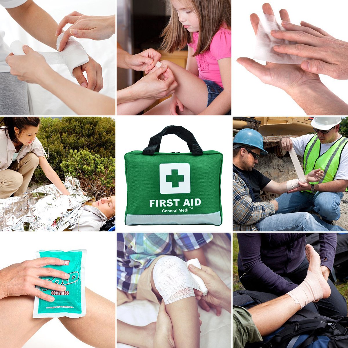 210-Piece-First-Aid-Kit-Emergency-kit-Reflective-Design-Includes-Eyewash-IceCold-PackMoleskin-PadCPR-Face-Mask-and-Emergency-Blanket-for-Travel-Home-Office-Car-Camping-Workplace-Outdoor