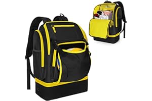 ‎DSLEAF DSLEAF Volleyballtasche mit externem Ballhalter, Volleyball-Rucksack mit separatem Schuhfach, Mehreren Taschen und verstellbarem Schultergurt für Volleyball, Fußball, Basketball und Fitnessübungen