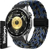 Rongep [&Ouml;rg&uuml; Loop] Huawei ile Uyumlu 22mm Kordon GT6/GT6 Pro/GT Runner 2/GT5/5 Pro/GT4/GT3/3 Pro 46mm i&ccedil;in Manyetik Toka GT6 