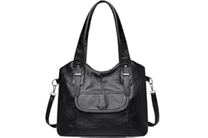 Sacmill Umhängetasche Damen Große Handtasche mit Vielen Fächern Handtasche Weiches Leder Student Schultasche Arbeit Handtasche