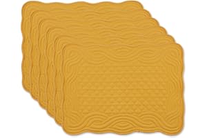 DII Zestaw 6 pikowanych podkładek z kolekcji Farmhouse Miel w kolorze złotym