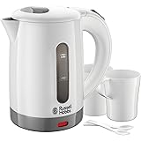 Russell Hobbs 23840 Compact Travel Electric Kettle, Plastic, 1000 W, White