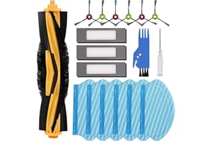 ThinkTex 21 StüCk Ersatzteile Zubehör Set für Ecovacs Deebot Ozmo 920 950 Staubsauger Roboter,1 X HauptbüRste,3 X Filter,6 X SeitenbüRste,6 X TüCher,3 X SchwäMme,1 X Kleine BüRste,1 X Schraubendreher