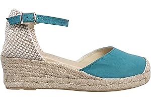 NOESLOMISMO BY DILEMA No es lo stesso – Espadrillas di iuta con zeppa, da donna, colore: muschio verde, rosso, rosa marino e mas| Sandali estivi con 3 corde, con fibbia punta chiusa