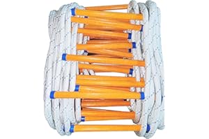 Meidansini Fire Escape Rope Ladder - 10M Fire Resistant Safety Ladder with Hooks, Load Capacity up to 900 kg