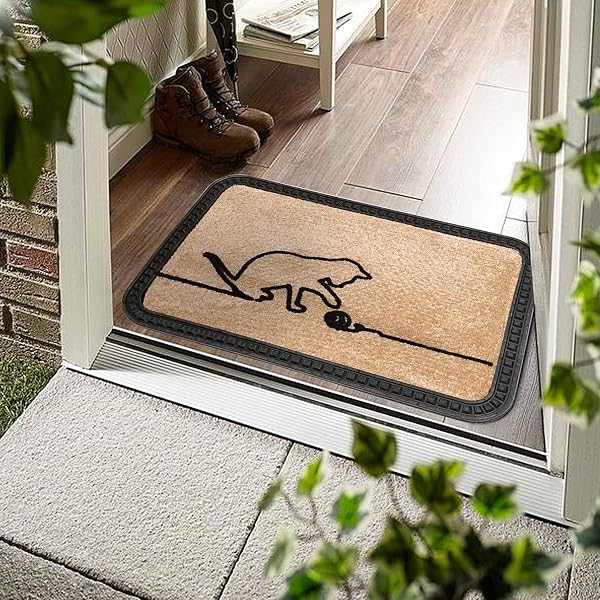 Funny 'Pardon My Frenchie' Doormat - Non-Slip Rubber Backing, 23.6x15.7 Inches, Indoor/Outdoor - View #3