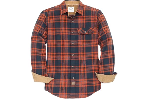 Dubinik® Chemise Flanelle Homme Chemise Homme Manches Longues Chemise A Carreaux Hommes Casual Chaude Regular Fit