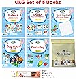 Little Spark UKG Books for Kids CBSE - ALL IN ONE BOOK SET - English Alphabets, English Writing, Maths, GK, Colouring 4-6 years [276 pages] + Books Pouch