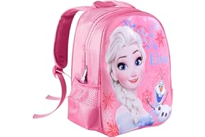 QOOLOO Sac a Dos Reine des Neiges, Cartable Princesse, Frozen Cartable Fille Maternelle Primaire pour École Voyage Frozen Sac à Dos Froze( 32 x 26x 15 cm)
