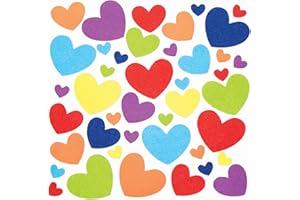 Baker Ross Autocollants en Feutrine - Lot de 210, Autocollants Enfants pour la Saint Valentin (FC458)