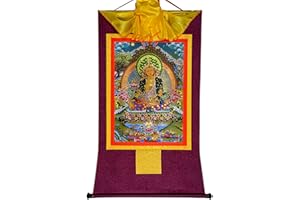 Gandhanra Thangka Tibetische Wandbehang,Ksitigarbha Thangka,Heißgeprägter Buddha Wandteppich für Zen Wohnkultur, Meditation, Spirituelle Entspannung und Ruhe