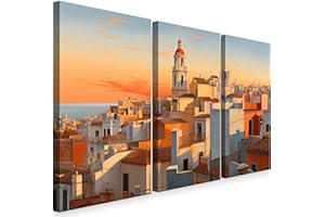INTELIENZOS Cuadros Salon • Modernos • Lienzos decorativos • Decoración Pared • 120cm • Grande 3 piezas • Andalucia • Cuadro decorativo • Decoracion Dormitorios • Comedor • Oficina
