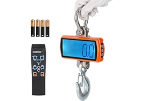 Bonvoisin Industrial Crane Scale 1000kg/2200lb, Digital High Precision Hanging Scale, Heavy Duty Electronic Suspended Hook Scale with Remote Control for Farms, Factories, Hunting (2200lb, Orange)