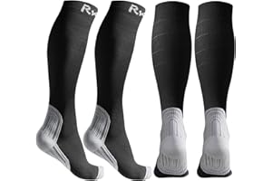 Rwest X Medias de Compresion, Calcetines de compresión Mujer y Hombre 18 mmHg para Running,Ciclismo, Deporte, Trotar, Correr, Volar, Viajar