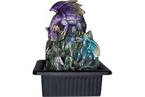 CREATIVE TOUCH FOUNTAIN EDITION Dragon Lair Water Fountain with LED Light | Size 21 * 17.5 * 25 Cm | Dual USB & 3 Pin UK Plug Included |