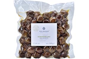 Valmore Olive nere Siciliane infornate Nocellara del Belice con olio - 500g (Olive nere infornate)