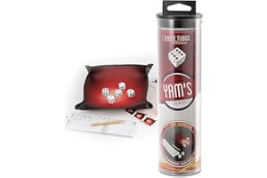 WOGAMAT - Game Tubes Yam's 421 - Kit avec Piste de Dés en Néoprène + 5 Dés + Bloc de Feuilles de Score et Crayon - Tube Transportable