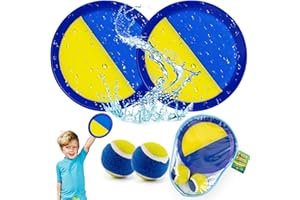 Weokeey Jeu de Balle pour Enfants, Ensemble de Balles Jeu de Balles Imperm¨¦ables Jeu de Lancer pour Cour, Jardin, Int¨¦Rieur et Ext¨¦Rieur (Navy Blue-2 Paddles)