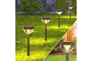 Linkind Lampes Solaires Jardin, Éclairage Solaire Exterieur Étanche IP54 avec 3 Modes d'Éclairage et Plage de luminosité 2 m, Lumière Décoration pour Allée, Cour, Terrasse. Blanc chaud, 4 pcs