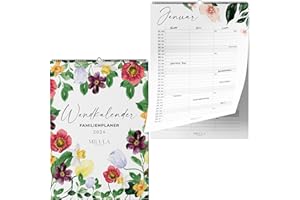 ‎MILULA STUDIOS Familienkalender 2024 3 Spalten - Paarkalender 2024 - Familienplaner 2024 3 spalten - Wandkalender Kalender 2024 A4 Hochformat - Familienplaner 2024 - Monatskalender 2024 - Jahreskalender Planung