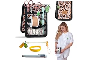 La Repera de Enfermera® Salvabolsillos Enfermeria: Organizador de Bolsillo Premium | Porta Tijeras Enfermería | Ideal para Regalos de Enfermería y Accesorios para Enfermeras (LEOPARD SKIN)