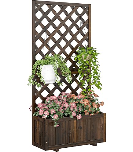 vidaXL - Plantenbak - Antraciet - Kunststof - 100 x 43 x 142 cm | Leen